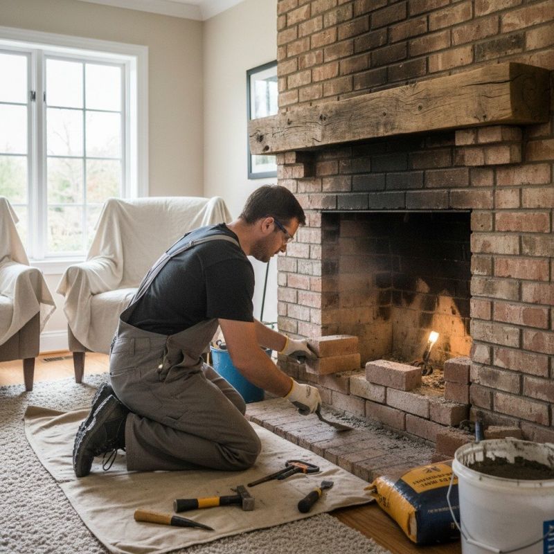 Brick Fireplace Construction