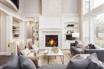 Traditional Brick Fireplace
