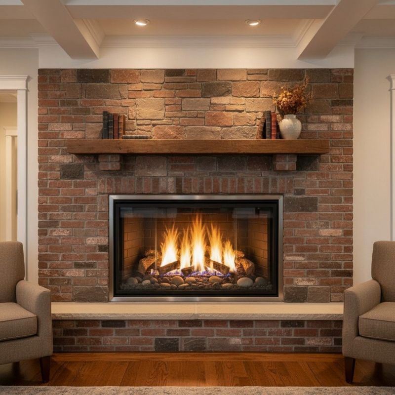 Brick Vs. Stone Finishes For Gas Fireplace Surrounds