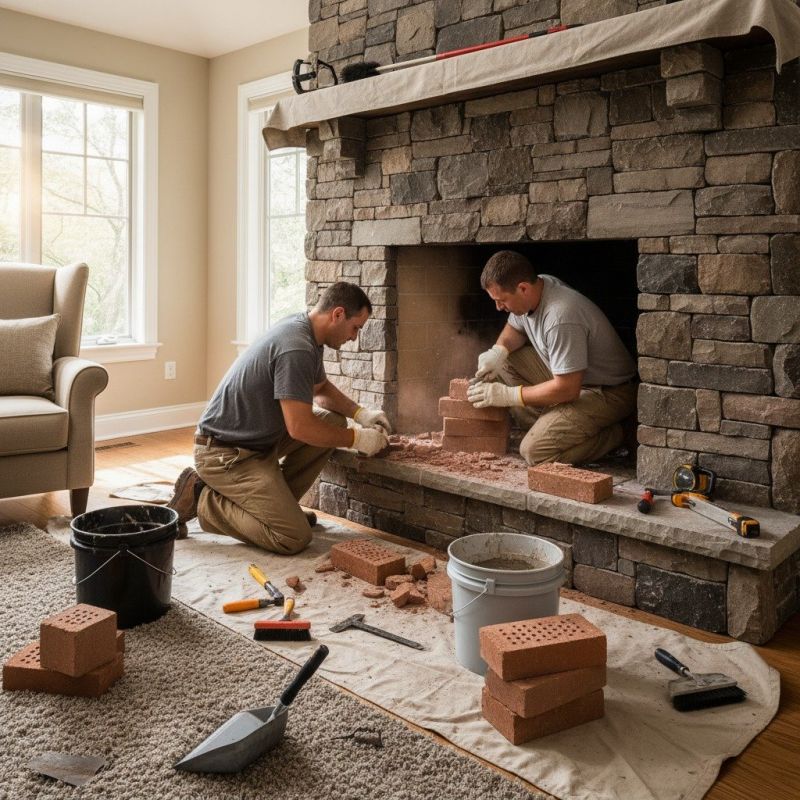 Brick Fireplace Construction