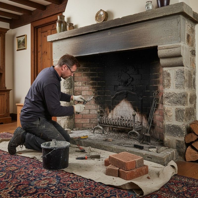 Brick Fireplace Construction