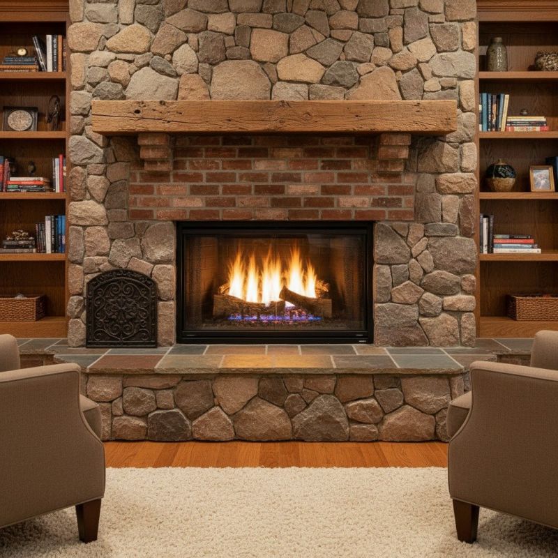 Design Styles For Brick And Stone Gas Fireplace Installations